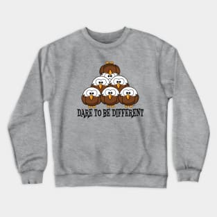 Owls Stacked Irregular Dare To Be Different Cow Cartoon Crewneck Sweatshirt